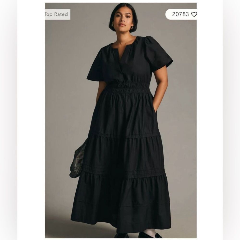 Anthropologie The Somerset maxi dress Sz 1X in Black